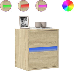 vidaXL - Tv-wandmeubel - met - LED-verlichting - 41x31x45 - cm - sonoma - eikenkleur