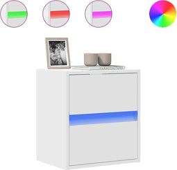 vidaXL - Tv-wandmeubel - met - LED-verlichting - 41x31x45 - cm - wit