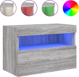 vidaXL - Tv-wandmeubel - met - LED-verlichting - 60x30x40 - cm - grijs - sonoma
