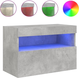 vidaXL - Tv-wandmeubel - met - LED-verlichting - 60x30x40 - cm - betongrijs