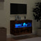vidaXL - Tv-wandmeubel - met - LED-verlichting - 60x30x40 - cm - gerookt - eiken