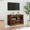 vidaXL - Tv-wandmeubel - met - LED-verlichting - 60x30x40 - cm - gerookt - eiken