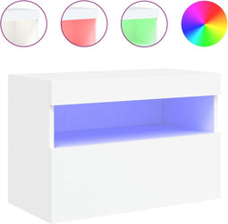 vidaXL - Tv-wandmeubel - met - LED-verlichting - 60x30x40 - cm - wit