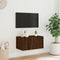 vidaXL - Tv-wandmeubel - met - LED-verlichting - 60x35x31 - cm - bruin - eikenkleur
