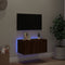 vidaXL - Tv-wandmeubel - met - LED-verlichting - 60x35x31 - cm - bruin - eikenkleur