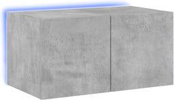 vidaXL - Tv-wandmeubel - met - LED-verlichting - 60x35x31 - cm - betongrijs