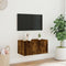 vidaXL - Tv-wandmeubel - met - LED-verlichting - 60x35x31 - cm - gerookt - eiken
