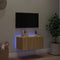 vidaXL - Tv-wandmeubel - met - LED-verlichting - 60x35x31 - cm - sonoma - eikenkleur