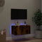 vidaXL - Tv-wandmeubel - met - LED-verlichting - 60x35x31 - cm - gerookt - eiken
