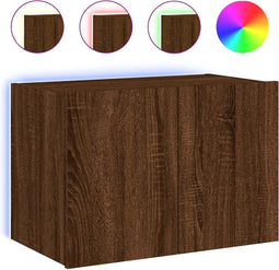 vidaXL - Tv-wandmeubel - met - LED-verlichting - 60x35x41 - cm - bruin - eikenkleur
