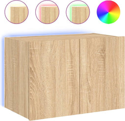 vidaXL - Tv-wandmeubel - met - LED-verlichting - 60x35x41 - cm - sonoma - eikenkleur