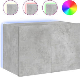vidaXL - Tv-wandmeubel - met - LED-verlichting - 60x35x41 - cm - betongrijs