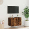 vidaXL - Tv-wandmeubel - met - LED-verlichting - 60x35x41 - cm - gerookt - eiken