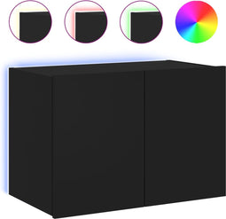 vidaXL - Tv-wandmeubel - met - LED-verlichting - 60x35x41 - cm - zwart