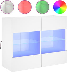 vidaXL - Tv-wandmeubel - met - LED-verlichting - 78,5x30x60,5 - cm - wit
