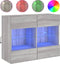 vidaXL - Tv-wandmeubel - met - LED-verlichting - 78,5x30x60,5 - cm - grijs - sonoma
