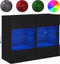 vidaXL - Tv-wandmeubel - met - LED-verlichting - 78,5x30x60,5 - cm - zwart