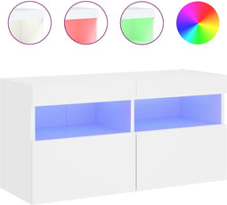 vidaXL - Tv-wandmeubel - met - LED-verlichting - 80x30x40 - cm - wit