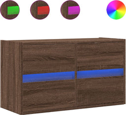 vidaXL - Tv-wandmeubel - met - LED-verlichting - 80x31x45 - cm - bruin - eikenkleur