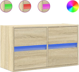 vidaXL - Tv-wandmeubel - met - LED-verlichting - 80x31x45 - cm - sonoma - eikenkleur