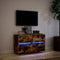 vidaXL - Tv-wandmeubel - met - LED-verlichting - 80x31x45 - cm - gerookt - eiken