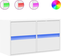 vidaXL - Tv-wandmeubel - met - LED-verlichting - 80x31x45 - cm - wit