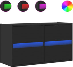 vidaXL - Tv-wandmeubel - met - LED-verlichting - 80x31x45 - cm - zwart