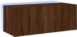 vidaXL - Tv-wandmeubel - met - LED-verlichting - 80x35x31 - cm - bruin - eikenkleur