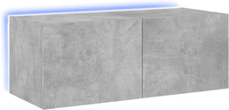 vidaXL - Tv-wandmeubel - met - LED-verlichting - 80x35x31 - cm - betongrijs