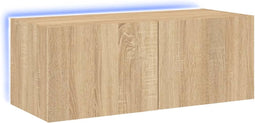 vidaXL - Tv-wandmeubel - met - LED-verlichting - 80x35x31 - cm - sonoma - eikenkleur