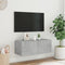 vidaXL - Tv-wandmeubel - met - LED-verlichting - 80x35x31 - cm - betongrijs