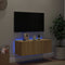 vidaXL - Tv-wandmeubel - met - LED-verlichting - 80x35x31 - cm - sonoma - eikenkleur