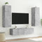 vidaXL - Tv-wandmeubel - met - LED-verlichting - 80x35x31 - cm - betongrijs
