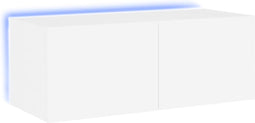 vidaXL - Tv-wandmeubel - met - LED-verlichting - 80x35x31 - cm - wit
