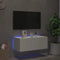 vidaXL - Tv-wandmeubel - met - LED-verlichting - 80x35x31 - cm - wit