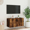 vidaXL - Tv-wandmeubel - met - LED-verlichting - 80x35x41 - cm - gerookt - eiken
