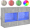 vidaXL - Tv-wandmeubel - met - LED-verlichting - 98,5x30x60,5 - cm - betongrijs