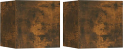 vidaXL - Tv-wandmeubelen - 2 - st - 30,5x30x30 - cm - gerookt - eikenkleurig