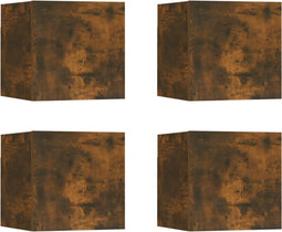 vidaXL - Tv-wandmeubelen - 4 - st - 30,5x30x30 - cm - gerookt - eikenkleurig