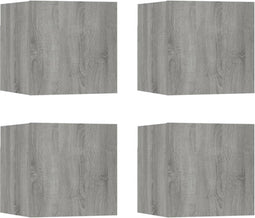 vidaXL - Tv-wandmeubelen - 4 - st - 30,5x30x30 - cm - grijs - sonoma - eikenkleurig