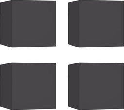 vidaXL - Tv-wandmeubelen - 4 - st - 30,5x30x30 - cm - grijs