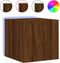 vidaXL - Tv-wandmeubelen - met - LED - 2 - st - 30,5x35x30 - cm - bruin - eikenkleur