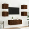 vidaXL - Tv-wandmeubelen - met - LED - 2 - st - 30,5x35x30 - cm - bruin - eikenkleur