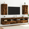 vidaXL - Tv-wandmeubelen - met - LED - 2 - st - 30,5x35x70 - cm - gerookt - eikenkleurig