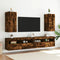 vidaXL - Tv-wandmeubelen - met - LED - 2 - st - 30,5x35x70 - cm - gerookt - eikenkleurig