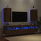 vidaXL - Tv-wandmeubelen - met - LED - 2 - st - 30,5x35x70 - cm - bruin - eikenkleur