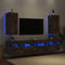vidaXL - Tv-wandmeubelen - met - LED - 2 - st - 30,5x35x70 - cm - gerookt - eikenkleurig