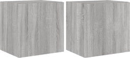 vidaXL - Tv-wandmeubelen - met - LED - 2 - st - 40,5x35x40 - cm - grijs - sonoma - eiken