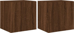vidaXL - Tv-wandmeubelen - met - LED - 2 - st - 40,5x35x40 - cm - bruin - eikenkleur