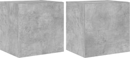 vidaXL - Tv-wandmeubelen - met - LED - 2 - st - 40,5x35x40 - cm - betongrijs